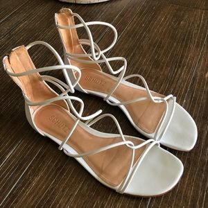Schutz White Leather Strappy Sandal 7.5